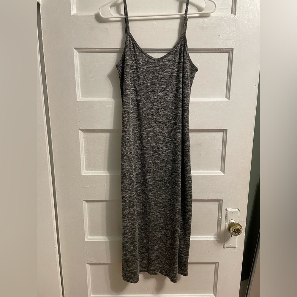 Grey Sweater Tank Midi Dress